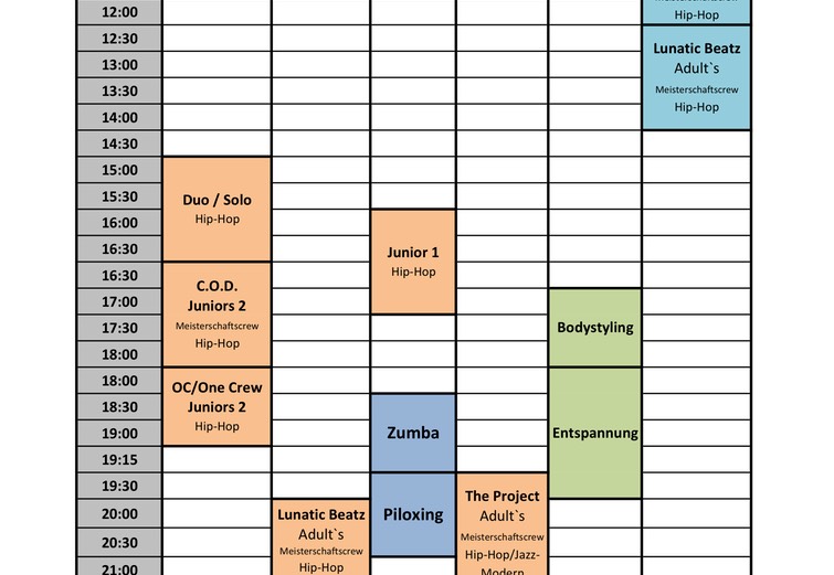 Stundenplan Angie